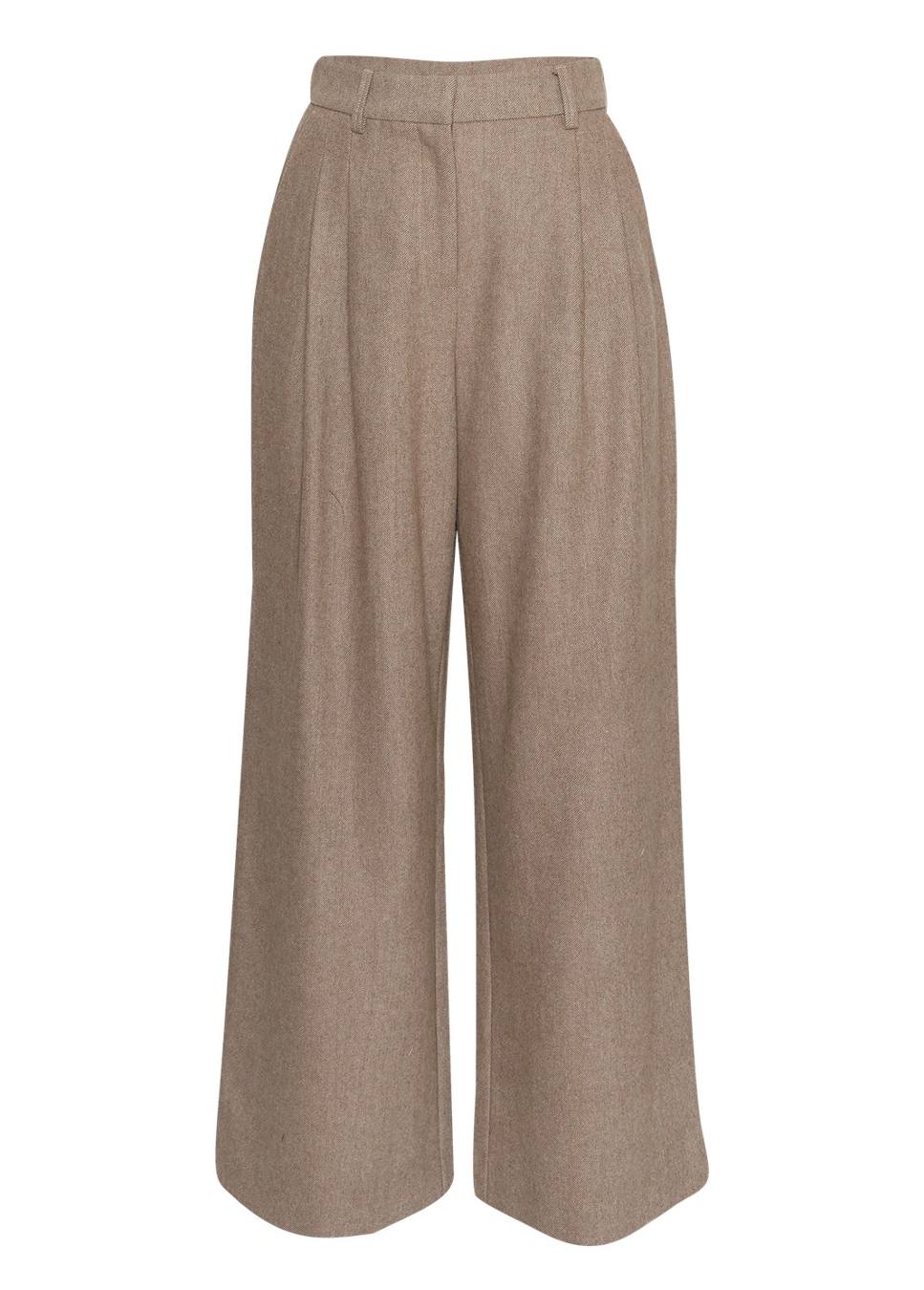 product Beige gemêleerde wolmix pantalon Jennabella MSCH Copenhagen voorkant