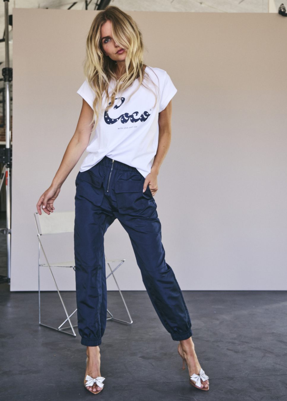 Co Couture TriceCC Pocket pants LL op model donkerblauw