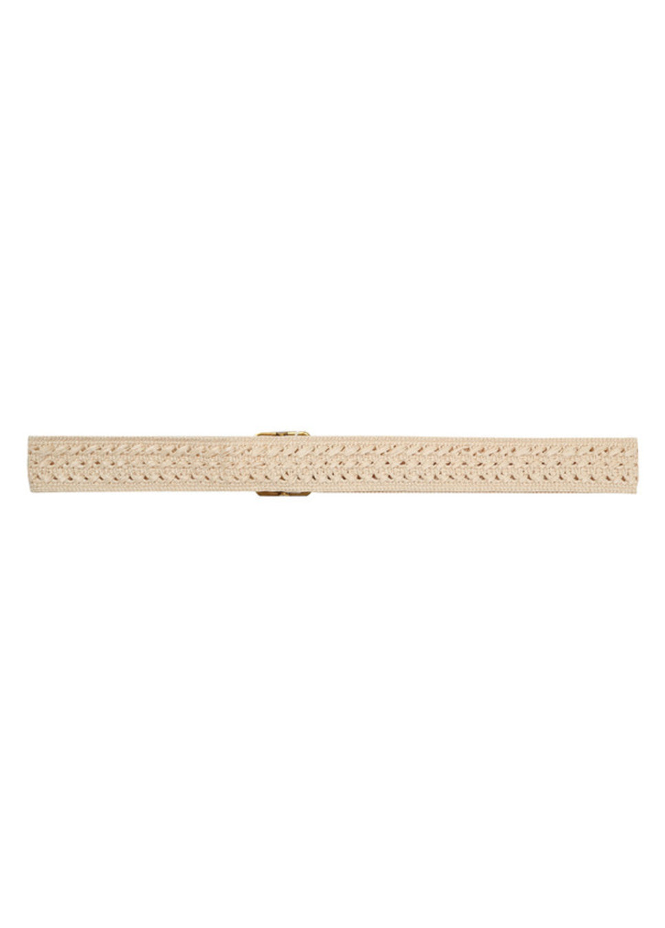 Grace & Mila Pastille riem beige met gouden gesp geweven