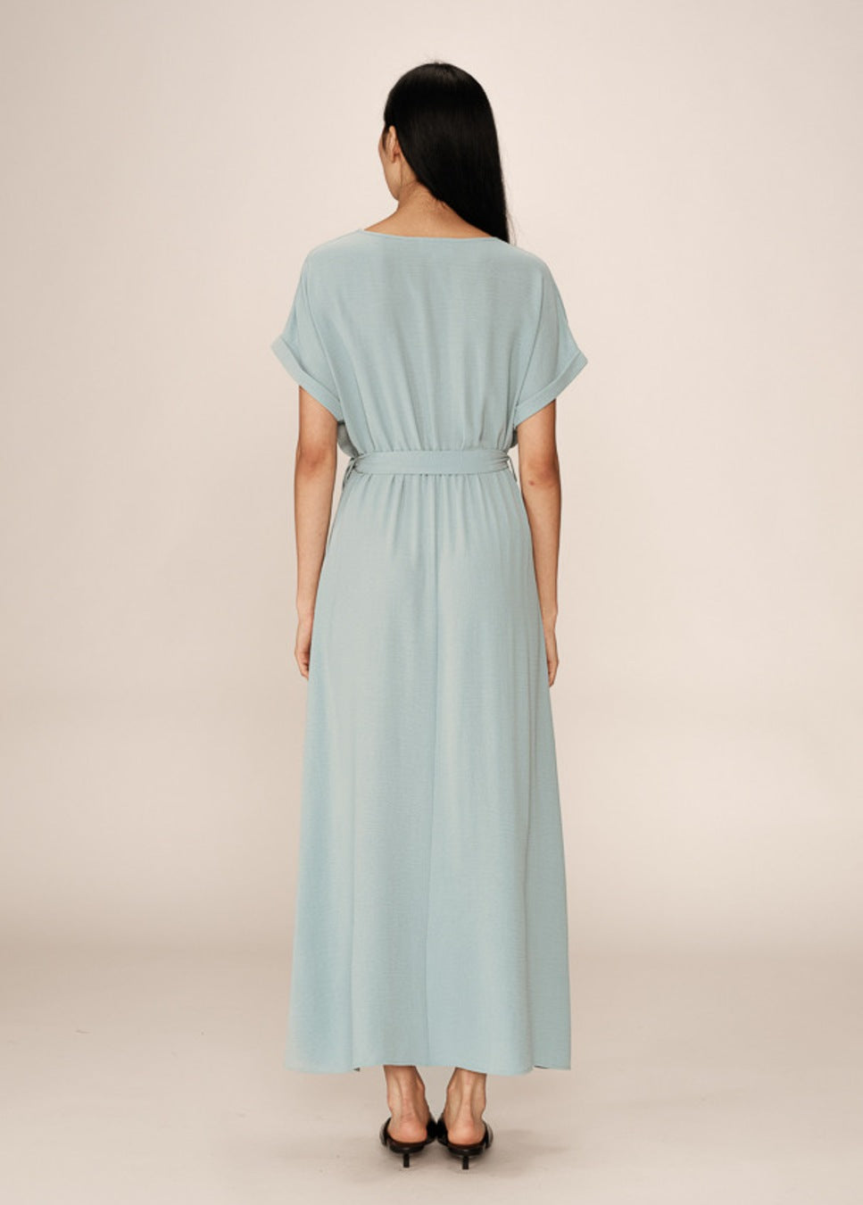 Grace & Mila Papillon maxi-jurk met strikceintuur Blauw