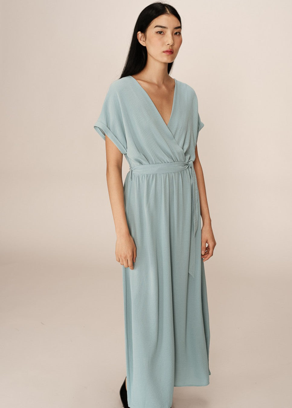 Grace & Mila Papillon maxi-jurk met strikceintuur Blauw