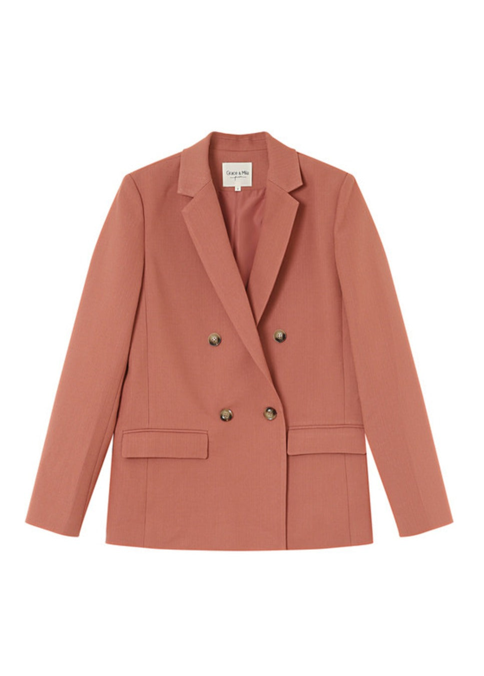 product foto van grace & mila parfaite blazer in terracotta kleur voorkant