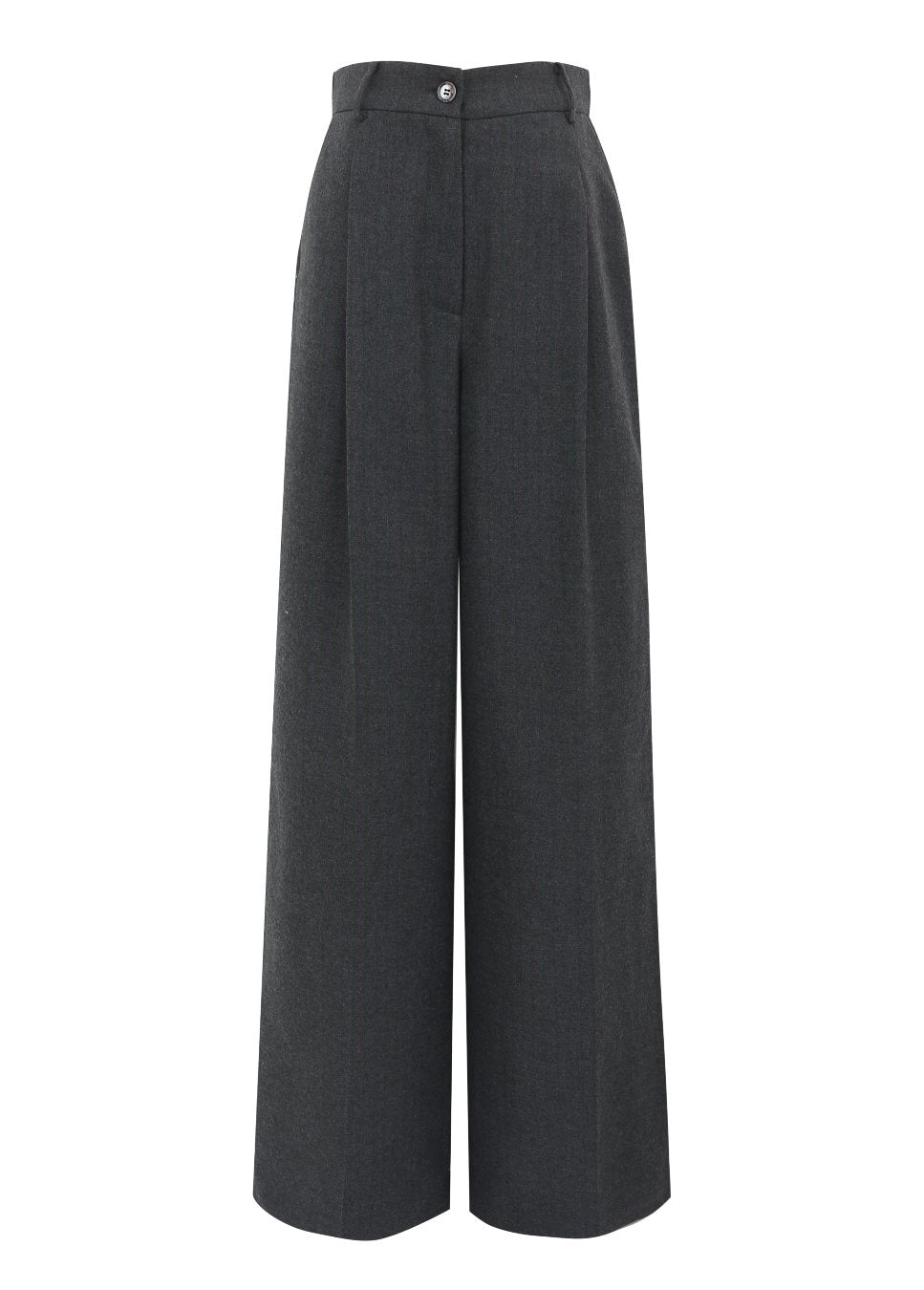 Grijze wide leg pantalon Philo Frnch voorkant product foto