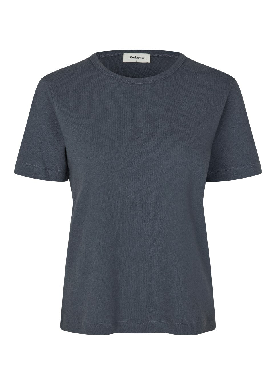 Modstrom Holt basic T-shirt linnen donkerblauw voorkant