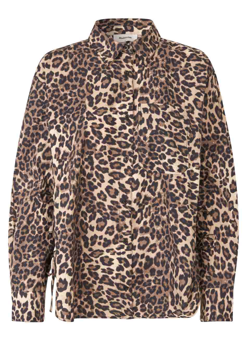 product foto voorkant van de oversized volledig biologisch katoenen modstrom blouse Mood MD met leopard print