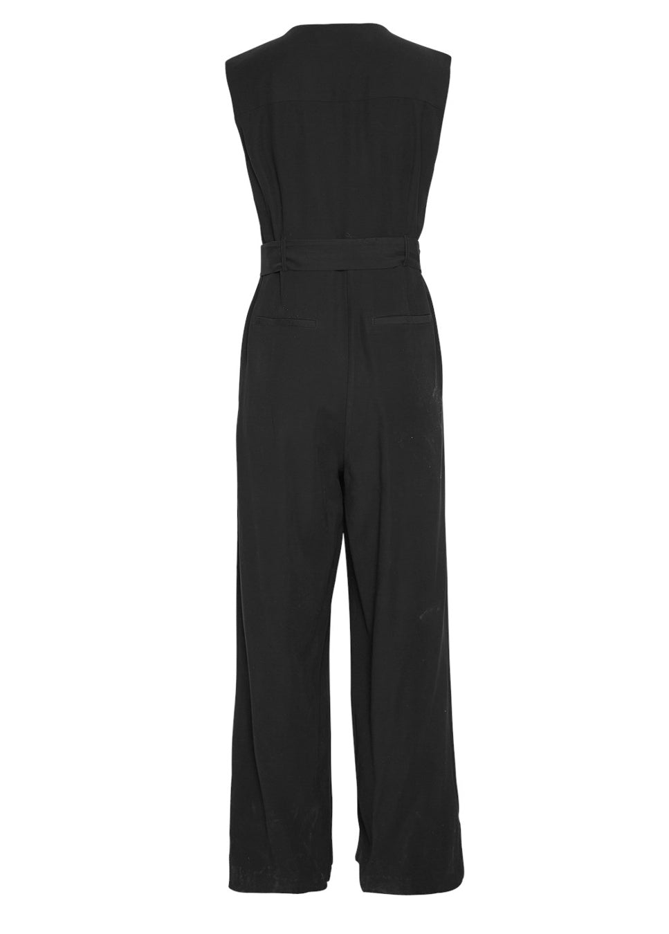 Zwarte dames MSCH Copenhagen jumpsuit Asana productfoto achterkant