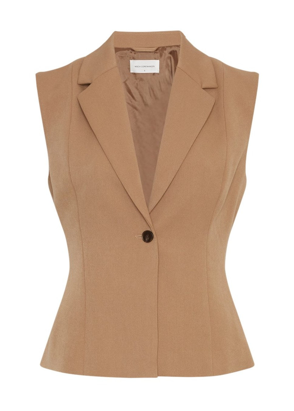 msch copenhagen krissy henrika gilet beige product foto voorkant