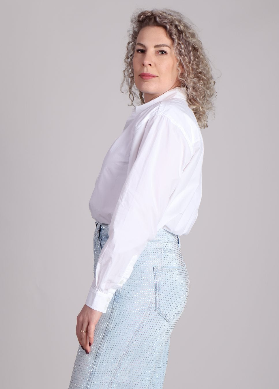 mscholisa marilla shirt msch copenhagen blouse wit op jeans