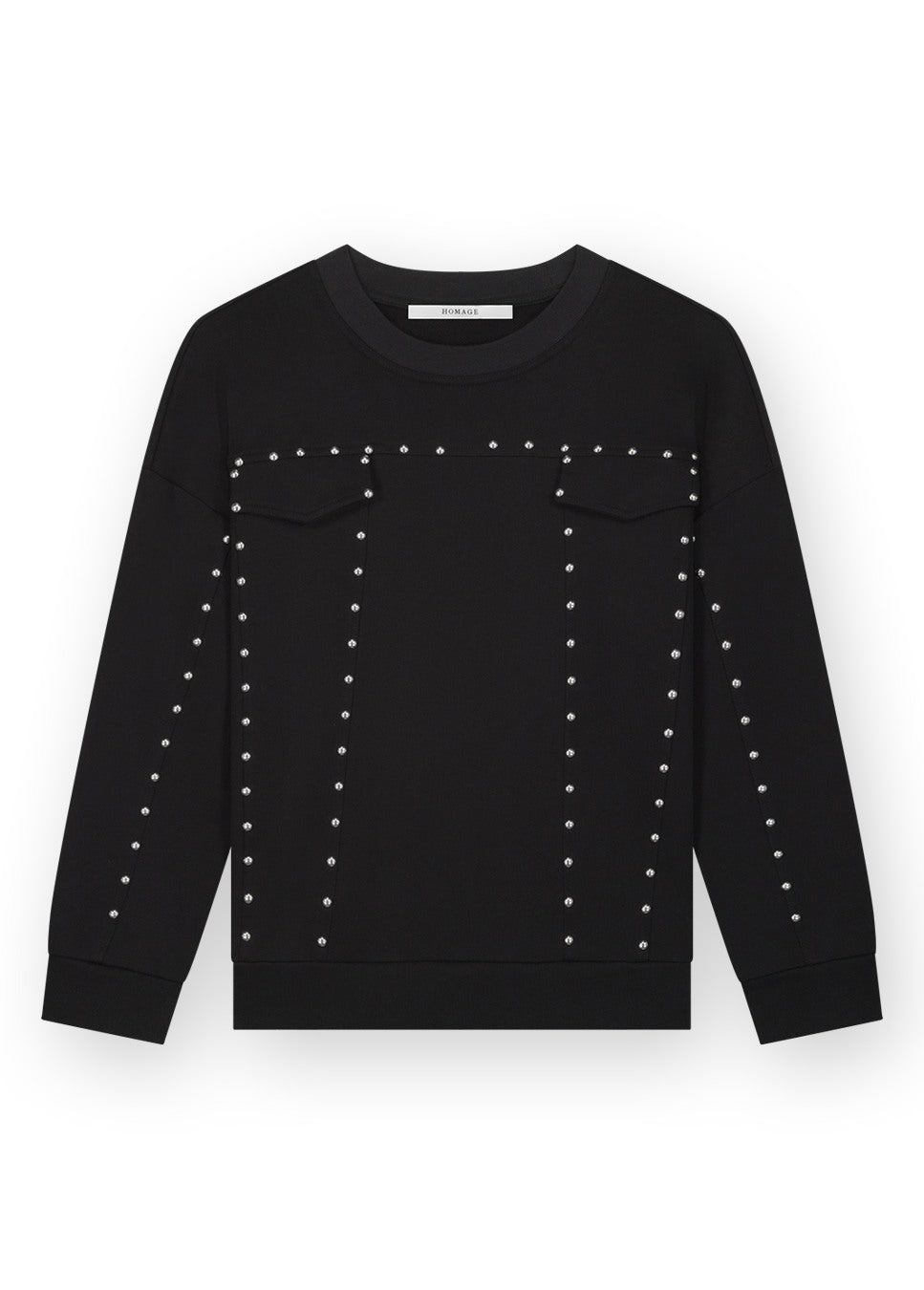 Homage sweater dames zwart met studs productfoto voorkant