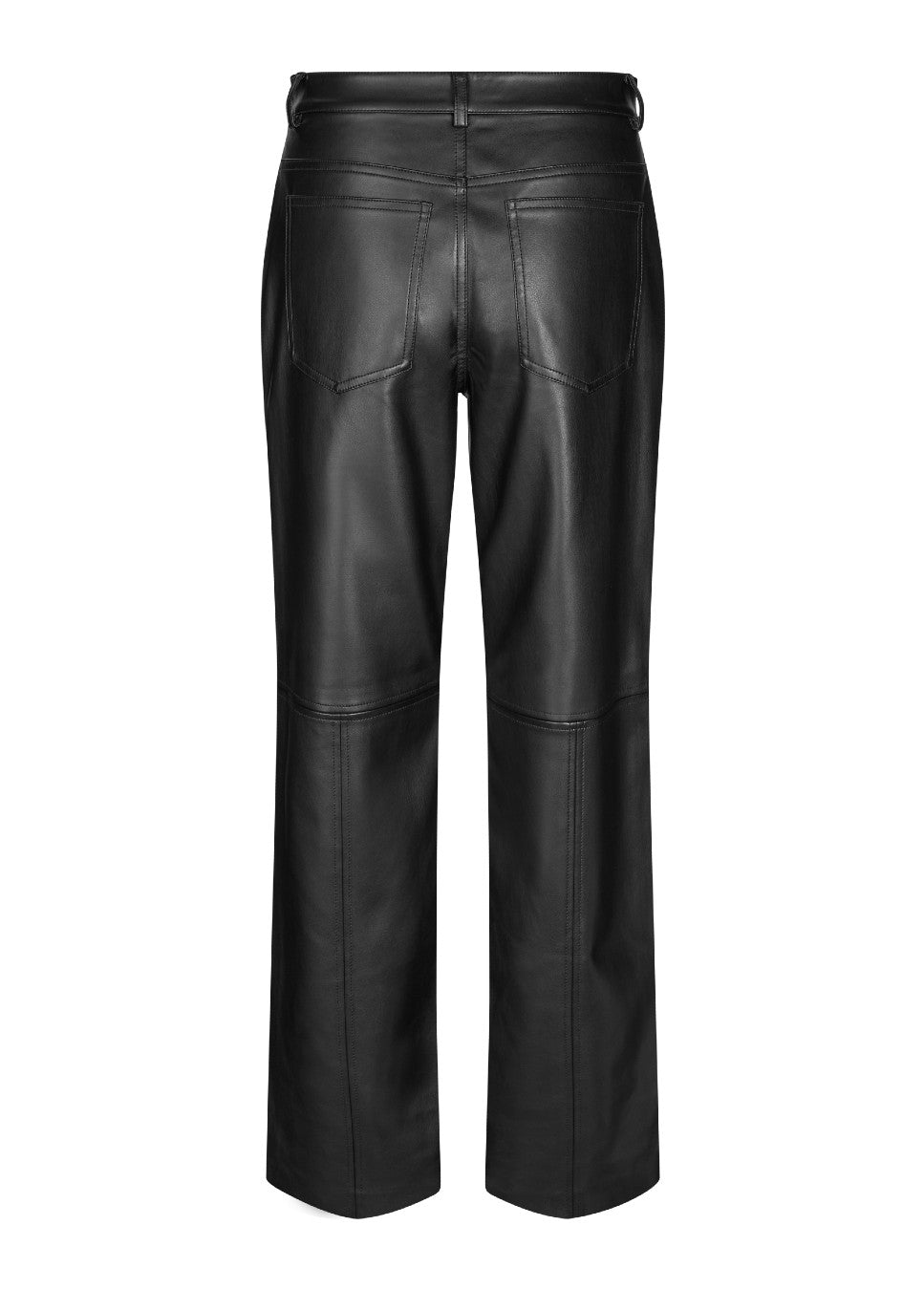 Zwarte vegan leather broek met splitjes Mayanna mbyM acherkant